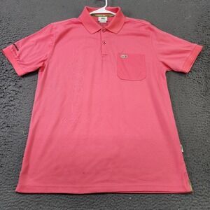 Lacoste Pique Polo Shirt Mens 2XL Pink Pocket Crocodile Logo Made In France